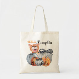Cute Peek a Boo Orange Cat Hej Pumpkin Namn Tygkasse