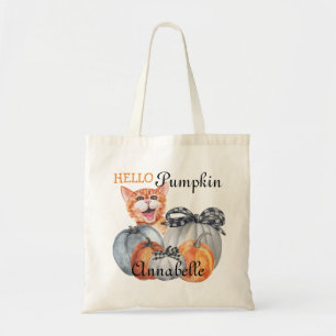 Cute Peek a Boo Orange Cat Hej Pumpkin Namn Tygkasse