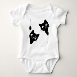 Cute Peekaboo Black Cats T-Shirt