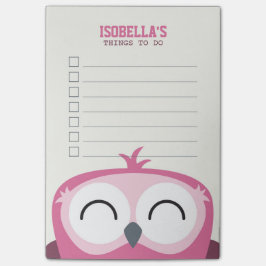Cute Peekaboo Lycklig Rosa Uggla att göra-lista Post-it Block