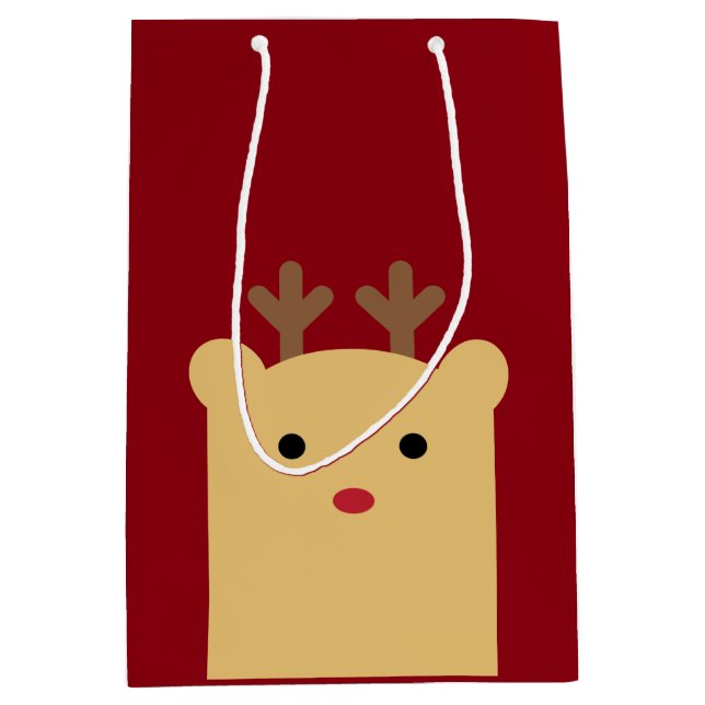 Cute Peekaboo Reindeer Helgdag Gift Bag (Framsidan)