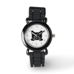 Cute Peeking Black Cat Armbandsur