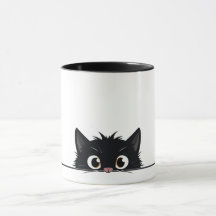 Cute Peeking Black Cat