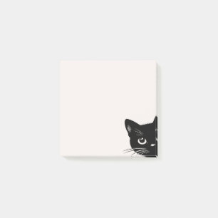 Cute Peeking Black Cat Post-it Block