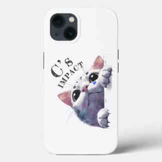 Cute Peeking Cat Acrylic Style - C’s IMPACT Black2