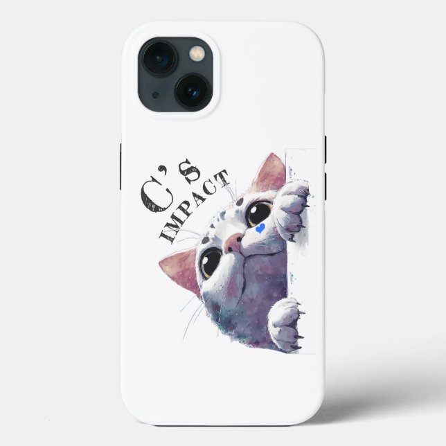 Cute Peeking Cat Acrylic Style - C’s IMPACT Black2 (Baksida)