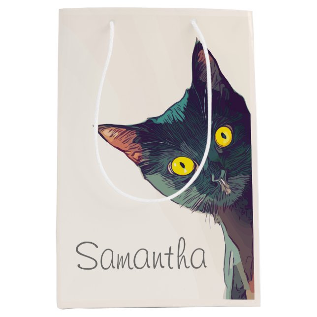 Cute Peeking Cat Gift-säck (Framsidan)