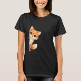 Cute Peeking Fox Graphic Shirt T