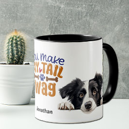 Cute Peeking Gräns Collie du gör mitt Svan Wag Mugg