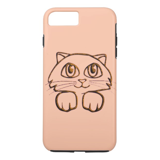 Cute Peeking Kattunge Rosa Case-Mate iPhone Skal (Baksida)