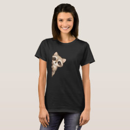 Cute Peeking Raccoon Graphic Shirt T