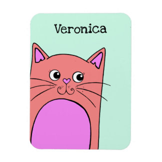 Cute Peeking Rosa Cat-Personlig Magnet