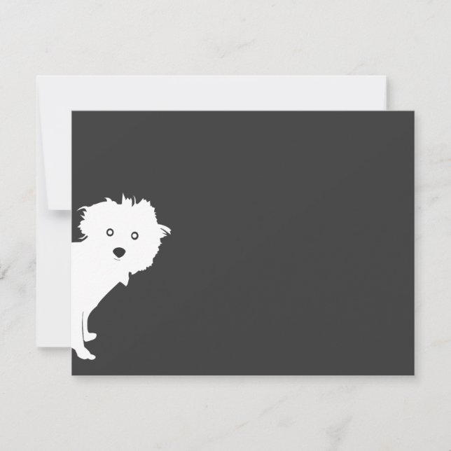 Cute Peeking Valp Flat Notecard Anteckningskort (Framsida)
