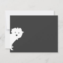 Cute Peeking Valp Flat Notecard Anteckningskort