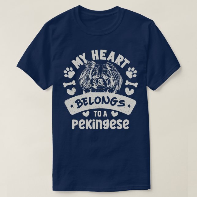 Cute Pekingese Hund 1 T Shirt (Design framsida)