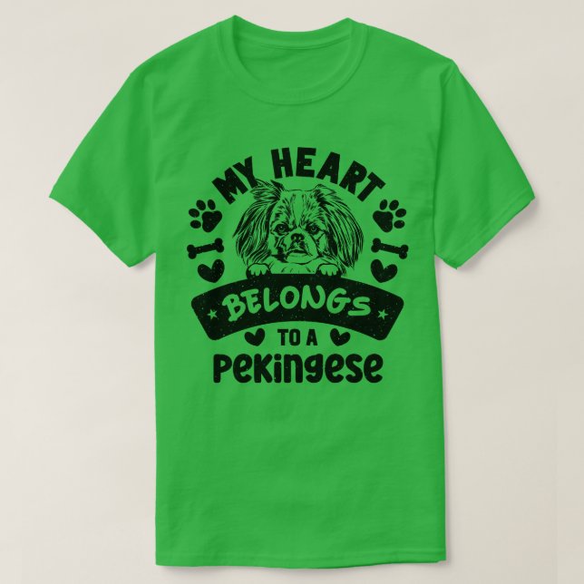 Cute Pekingese Hund T Shirt (Design framsida)