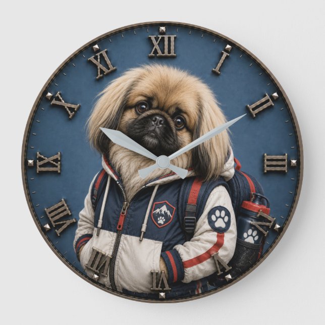 Cute Pekingese Puppy  Stor Klocka (Framsida)