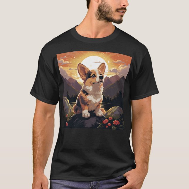Cute Pembroke Corgi T Shirt (Framsida)