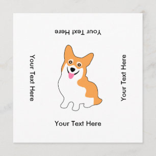 Cute Pembroke Welsh Corgi Födelsedagsfest Inbjudningar