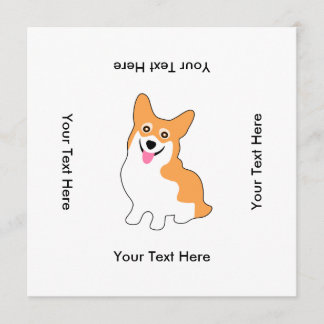 Cute Pembroke Welsh Corgi Födelsedagsfest Inbjudningar
