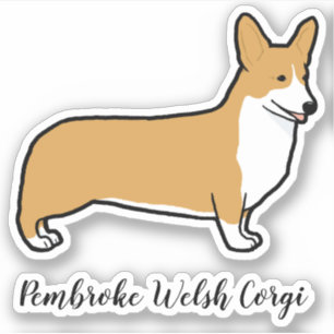 Cute Pembroke Welsh Corgi Hund aveln Vinyl Sticker Klistermärken