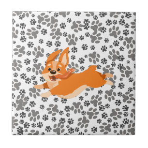 Cute Pembroke Welsh Corgi Kakelplatta