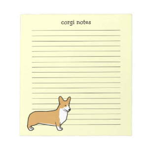 Cute Pembroke Welsh Corgi Längst Anteckningsblock