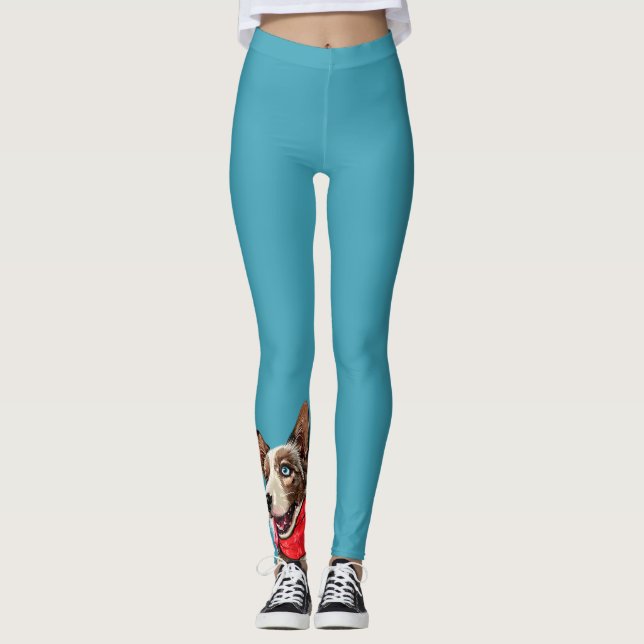 Cute Pembroke Welsh Corgi Leggings (Framsida)