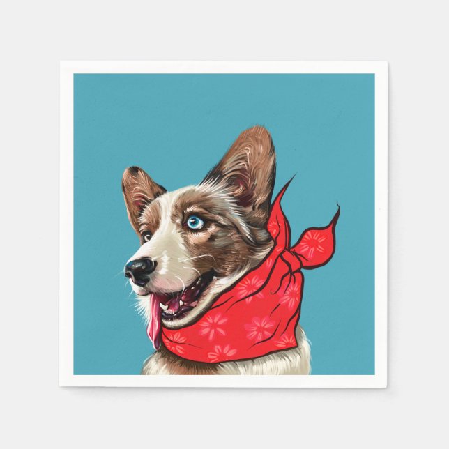 Cute Pembroke Welsh Corgi Pappersservett (Framsidan)