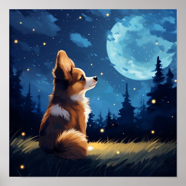 Cute Pembroke Welsh Corgi Poster (Framsidan)
