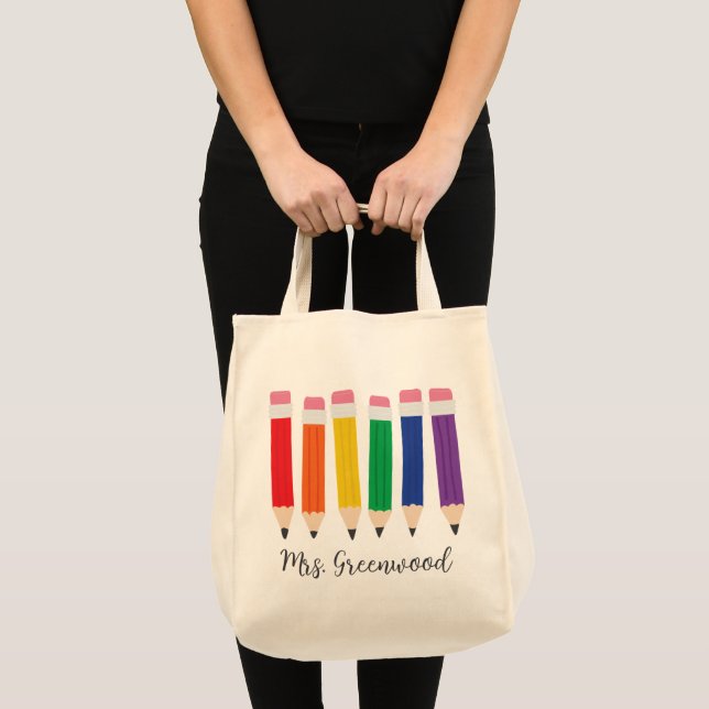 Cute Pencil Anpassningsbar Tote Bag Tygkasse (Framsida (produkt))