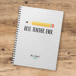 Cute Pencil Best Teacher någonsin | Journal bärbar Anteckningsbok