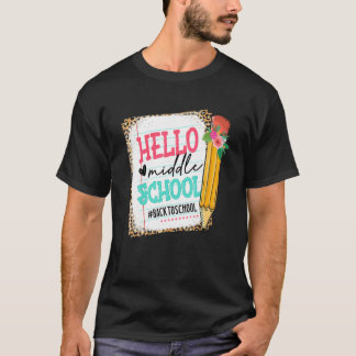 Cute Pencil Hej Mitten School Lycklig första dagen T Shirt