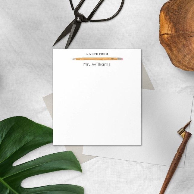 Cute Pencil Teacher Note Pad Anteckningsblock (Skapare uppladdad)