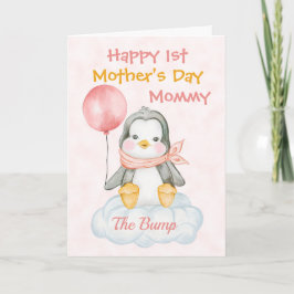 Cute Penguin 1:a Mors dag Rosa Kort