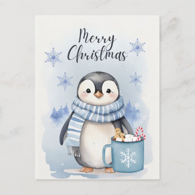 "Cute Penguin 3" Vykort (Framsida)