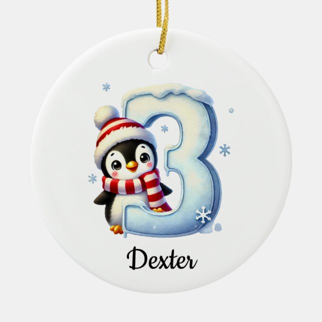 Cute Penguin 3rd Christmas Ornament  (Framsidan)