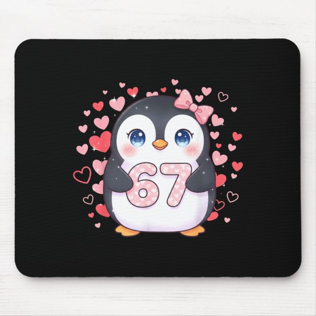 Cute Penguin 67 Six Seven Valentine Hearts 6 7 Mem Musmatta (Framsidan)