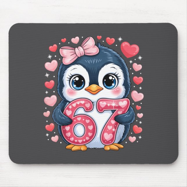 Cute Penguin 67 Six Seven Valentine Hearts 6 7 Mem Musmatta (Framsidan)