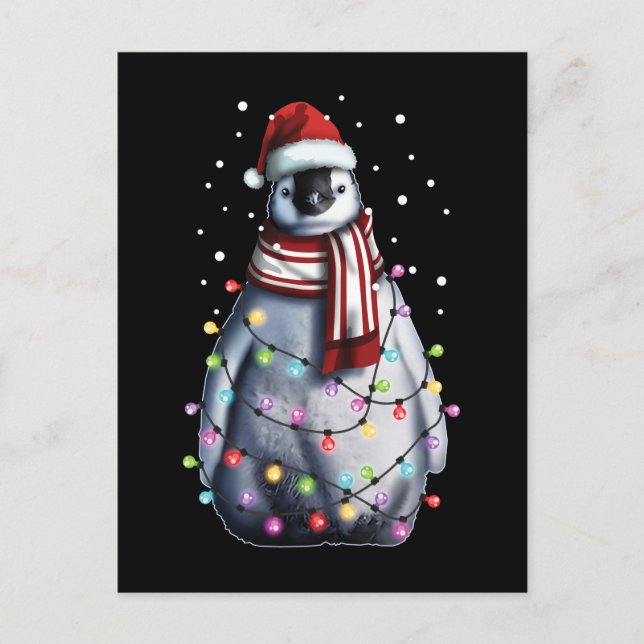 Cute Penguin Älskare - julklapp Helgdag Vykort (Framsida)