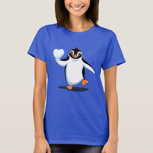 Cute Penguin Älskare T Shirt (Framsida)