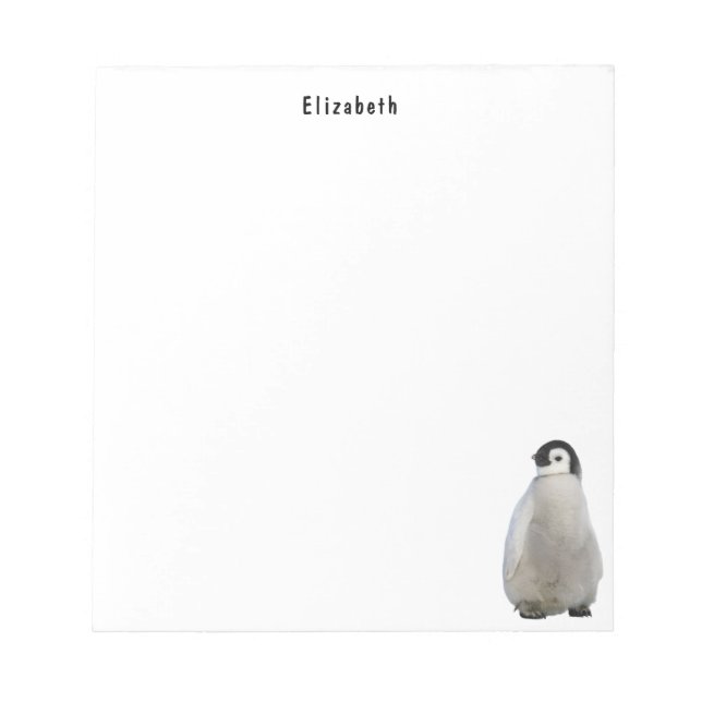 Cute Penguin Animal Personlig Namn Anteckningsblock (Framsida)