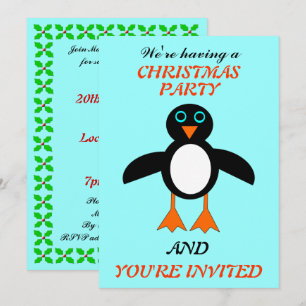 Cute Penguin Anpassningsbar Party Inbjudningskorte Inbjudningar
