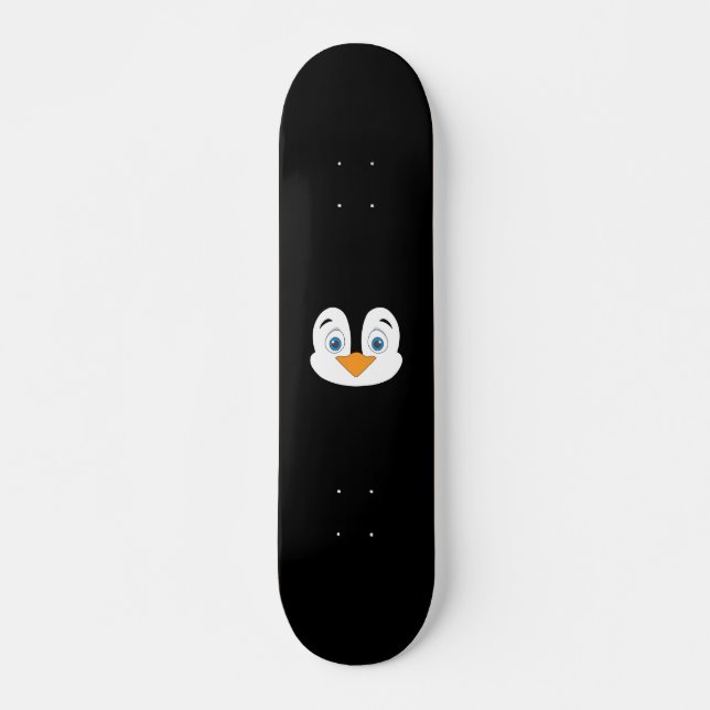 Cute Penguin Ansikte Mini Skateboard Bräda 18,5 Cm (Framsida)