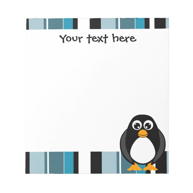 Cute Penguin-Anteckningsblocket - Blue Rand Anteckningsblock (Framsida)