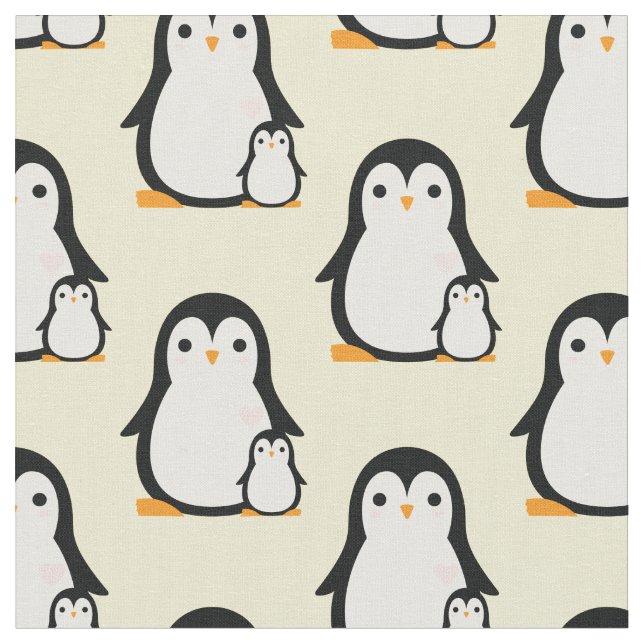 Cute Penguin Baby Nursery Room Decor Tyg (Närbild)