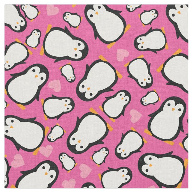 Cute Penguin Baby Nursery Room Decor Tyg (Närbild)