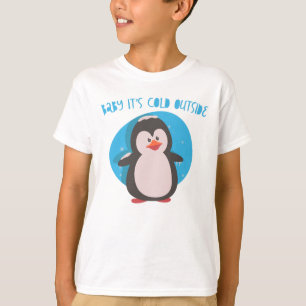 Cute penguin Baby och dess kall utanför T Shirt