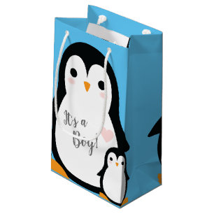 Cute Penguin Baby Shower Blue Boy