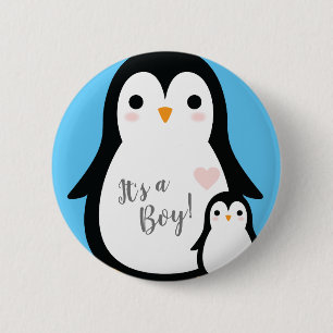 Cute Penguin Baby Shower Blue Boy Knapp